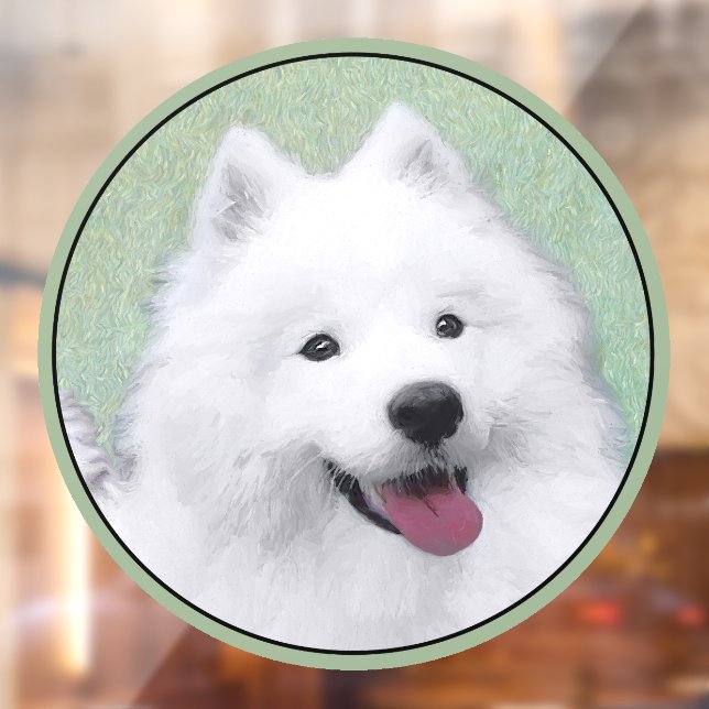 Vinilos Para Cristales Pintura Samoyed - Arte Perro Original Cuto (Hoja 2)