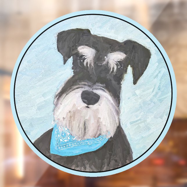 Vinilos Para Cristales Pintura Schnauzer (en miniatura) - Perro original  (Hoja 2)