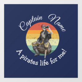 Vinilos Para Cristales Pirata Fiesta de Sunset Rum Skeleton