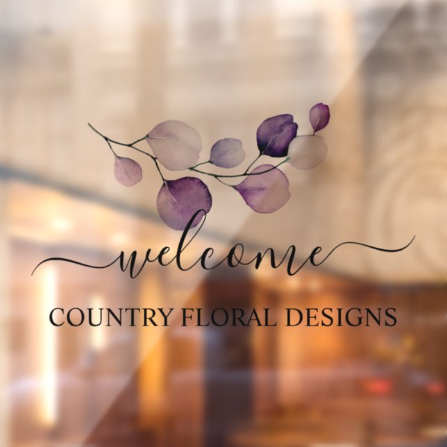 Vinilos Para Cristales PixDezines Acuarela Eucalipto Púrpura Sprig (Hoja 2)