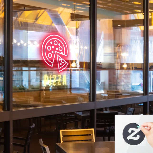 Vinilos Para Cristales Pizza Business Neon (ventana del restaurante)