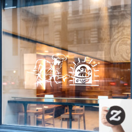 Vinilos Para Cristales Pizza Chef con horno de ladrillo