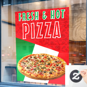 Vinilos Para Cristales Pizza fresca y caliente con explosión de pizza