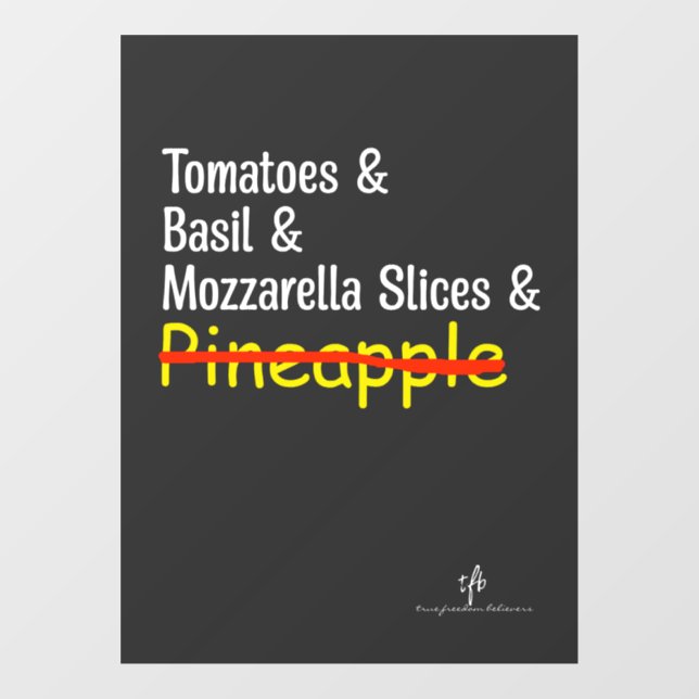 Vinilos Para Cristales Pizza Margherita W/O Piña (Hoja)