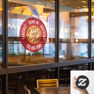 Vinilos Para Cristales Pizza Restaurant Round Window Cling Rótulo