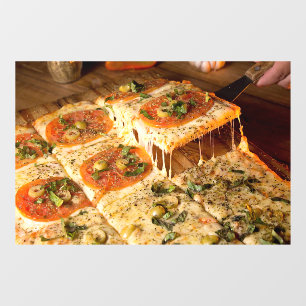 Vinilos Para Cristales Pizzería Vegetariana de Pizza Cuadrada