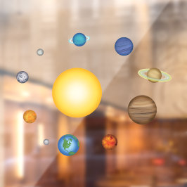 Vinilos Para Cristales Planetas del sistema solar educativo creativo