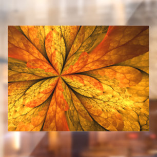 Vinilos Para Cristales Planta de otoño, hoja de arte fractal abstracta mo