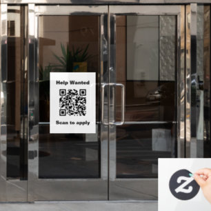 Vinilos Para Cristales Plantilla Blanca de Código QR para Solicitar Ayuda
