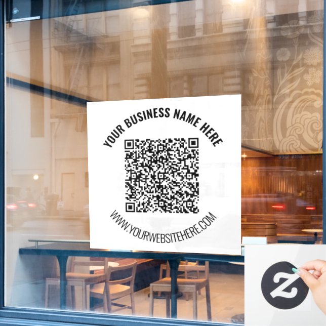 Vinilos Para Cristales Plantilla de adhesivo para ventana de código QR co (Ventana de cafetería)