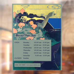 Vinilos Para Cristales Plantilla de horas de taller de Vape Art Nouveau d