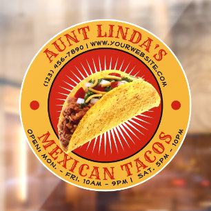 Vinilos Para Cristales Plantilla de Taco de Comida Mexicana