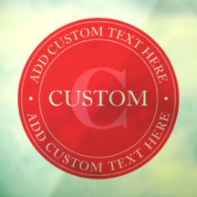 Plantilla de texto circular elegante editable rojo
