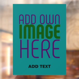 VINILOS PARA CRISTALES PLANTILLA DE TEXTO DE IMAGEN VERDE TEAL EDITABLE M
