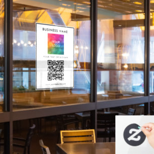 Vinilos Para Cristales Plantilla moderna de código QR del logotipo de la