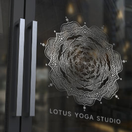 Vinilos Para Cristales Plata Mandala Bohemian Elegante Estudio de Yoga Re