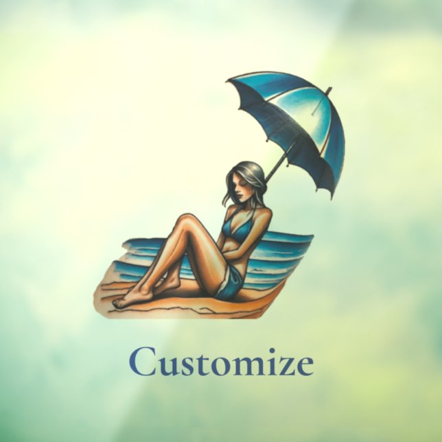 Vinilos Para Cristales Playa de Chica bikini Napping Thunder_Cove (Hoja 3)