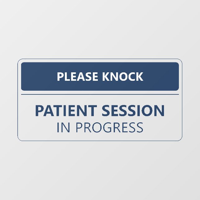 Vinilos Para Cristales Please Knock Patient Session Medical ID (Hoja)