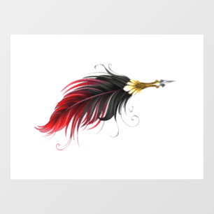 Vinilos Para Cristales Pluma de plumas rojas con nido de oro