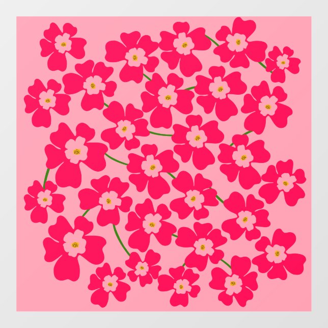 Vinilos Para Cristales Poder Floral Rosa Magenta Fantasía (Hoja)