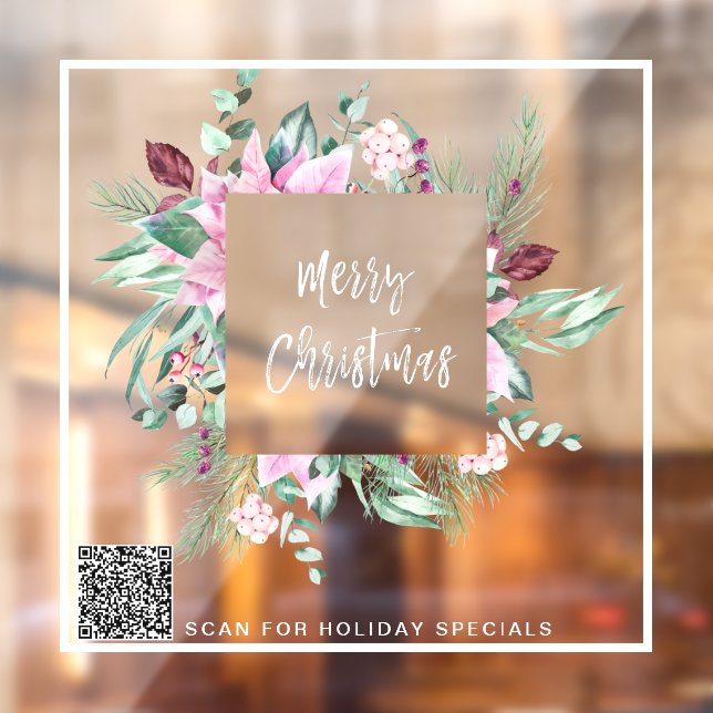 Vinilos Para Cristales *~* Poinsettia promocional AP20 Navidades QR (Hoja 2)