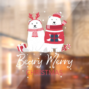 Vinilos Para Cristales Polar Beary Merry Christmas ID851