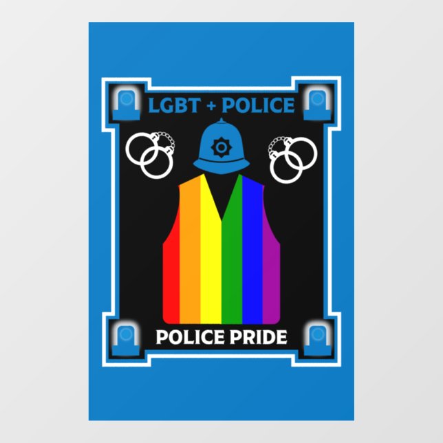 Vinilos Para Cristales Policía del Orgullo Gay LGBT+ (Hoja)