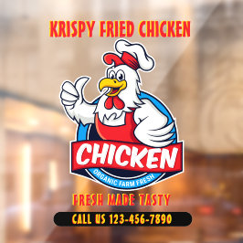 Vinilos Para Cristales Pollo Crujiente Frito Genérico Personalizar 2 Fren