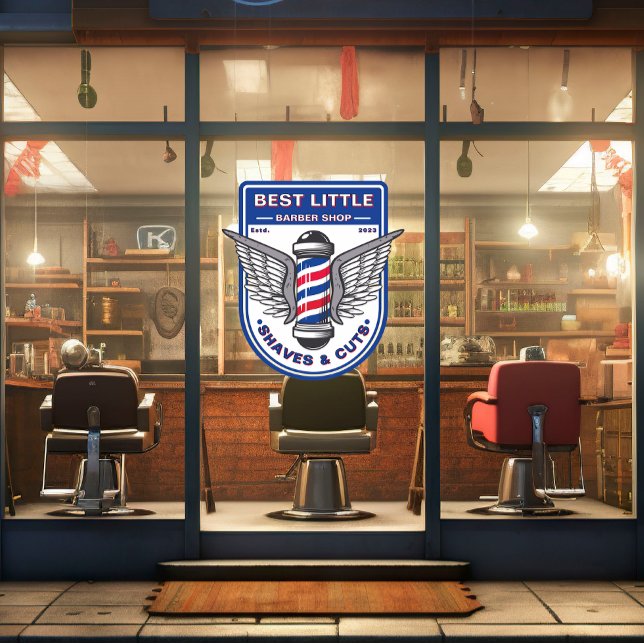 Vinilos Para Cristales Polo tradicional de la Barbería clásica personaliz (Subido por el creador)
