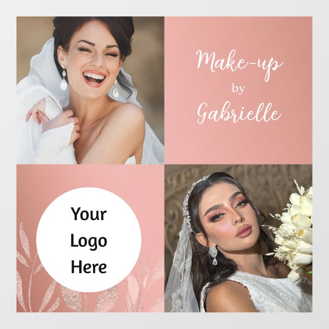 Vinilos Para Cristales Polvo de rosa botánico boho moderno guion de foto  (Hoja)