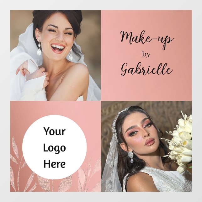 Vinilos Para Cristales Polvo de rosa botánico moderno boho guion de foto  (Hoja)