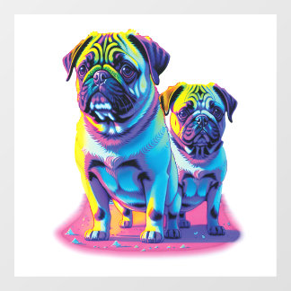 Vinilos Para Cristales Pop Pugs in Pink 