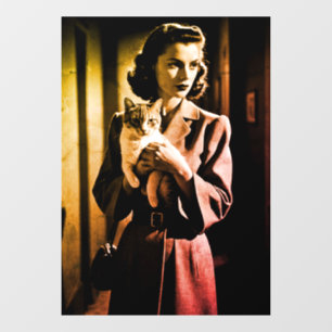 Vinilos Para Cristales Popular Dama de Gato Loco de Halloween