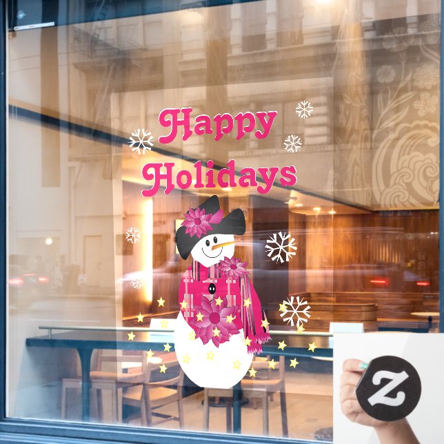 Vinilos Para Cristales Por el vidrio grandes Navidades Snowman tema (Ventana de cafetería)