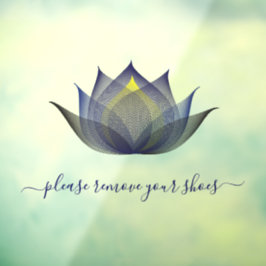Vinilos Para Cristales Por favor, quita tus zapatos Lotus Flower Yoga Stu