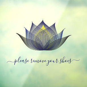 Vinilos Para Cristales Por favor, quita tus zapatos Lotus Flower Yoga Stu
