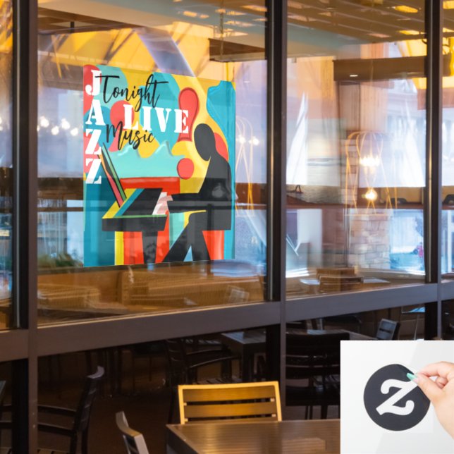 Vinilos Para Cristales Poster de conciertos El pianista - Pintura de acei (ventana del restaurante)