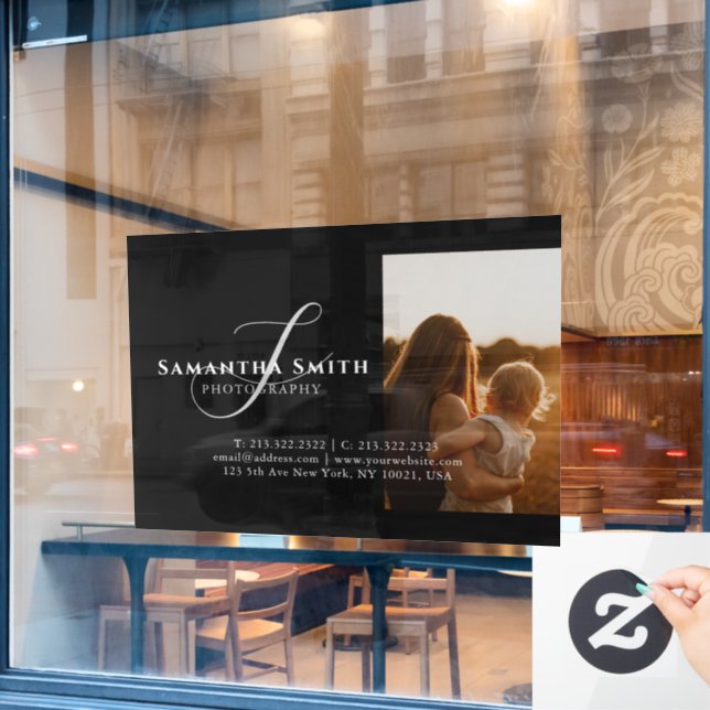 Vinilos Para Cristales Profesional moderno en blanco y negro 4 fotos (Ventana de cafetería)