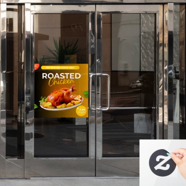 Vinilos Para Cristales Promo del precio del pollo asado en el mercado per (Puerta de oficina)