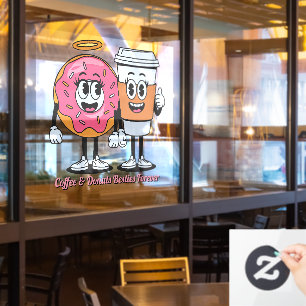 Vinilos Para Cristales Promo Personalizado de Café y Donas Amigas por Sie