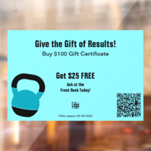 Vinilos Para Cristales Promoción de Certificado de Regalo de Gimnasio Ene