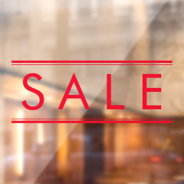 Vinilos Para Cristales Promoción de descuento en tienda roja simple de ve