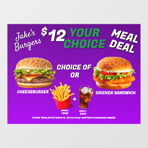 Vinilos Para Cristales Promoción de Oferta de Comida Personalizada de Ham