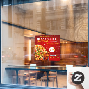 Vinilos Para Cristales Promoción de personalización de porción de pizza y