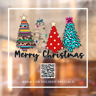 Vinilos Para Cristales *~* Promovible AP20 Christmas Tree Leopard QR
