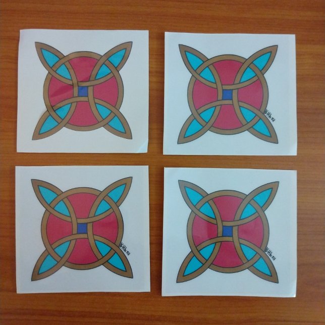 Vinilos Para Cristales Protección nórdica contra la brujería o el nudo de (Nordic Protection from Witchcraft or Witch's Knot Window Clings 5" x 5")