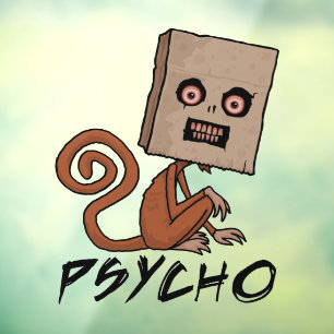 Vinilos Para Cristales Psycho Sack Monkey con texto