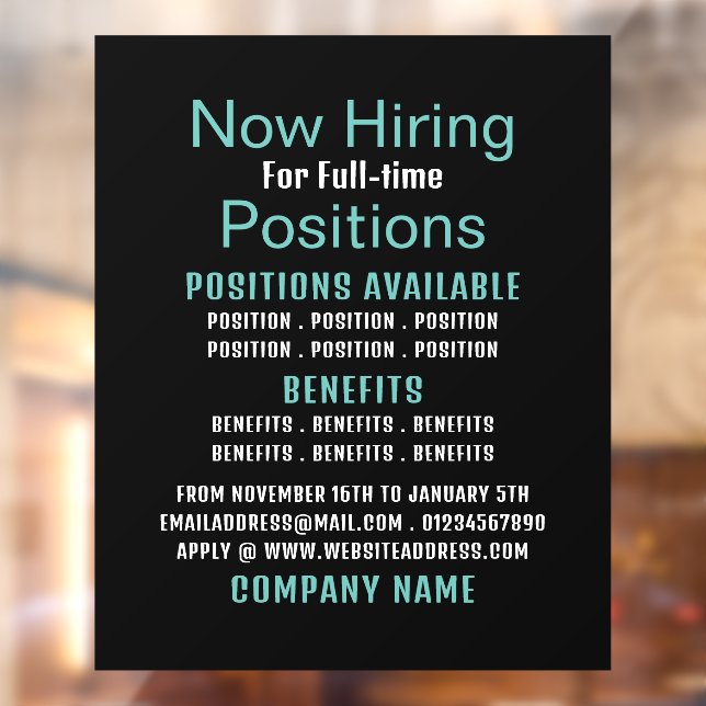 Vinilos Para Cristales Publicidad de empleo elegante (Hoja 2)