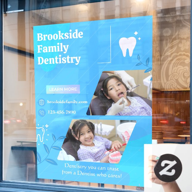 Vinilos Para Cristales Publicidad de imagen de la clínica dental personal (Ventana de cafetería)