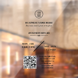 Vinilos Para Cristales Puerta de Horas Abiertas de la Tienda de Logotipos